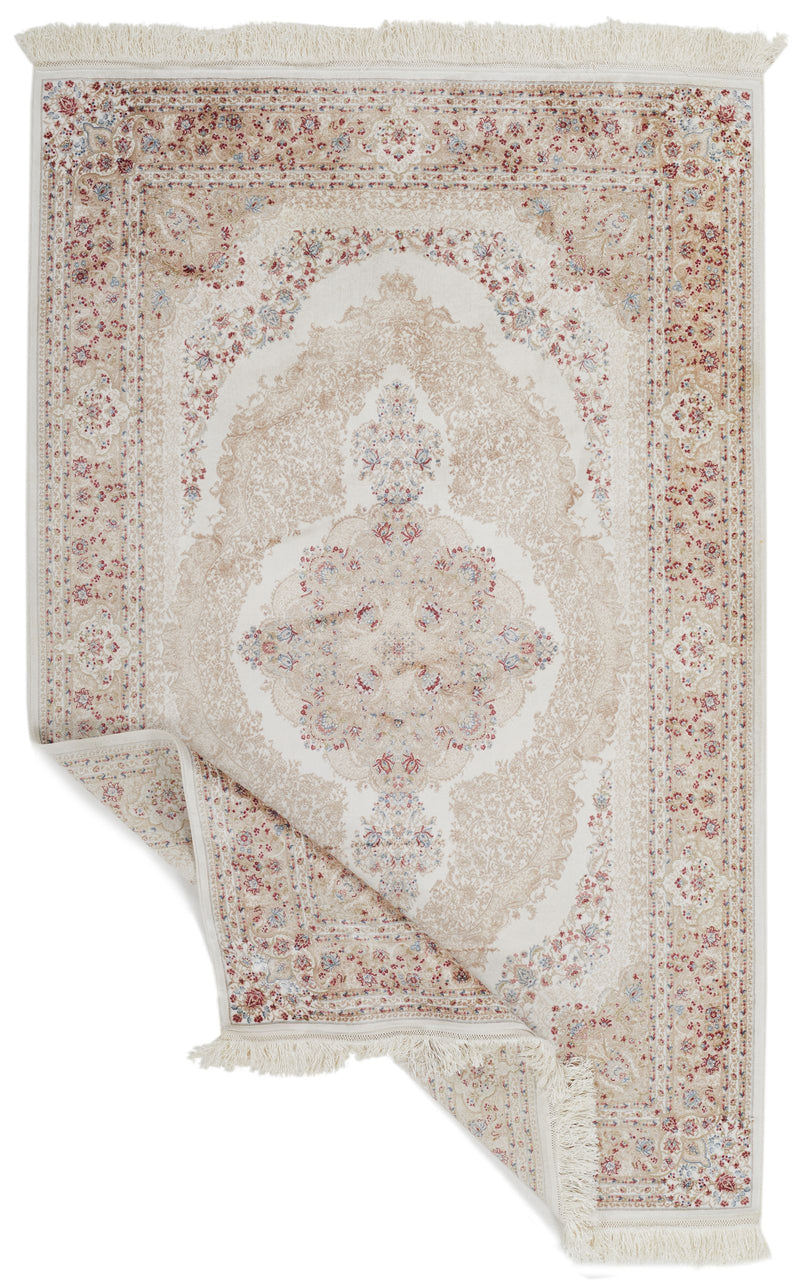 4x6 Beige and Ivory Turkish Antep Rug