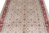 5x8 Ivory and Red Turkish Antep Rug