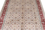 5x8 Ivory and Red Turkish Antep Rug