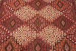 7x10 Ivory and Red Turkish Patchwork Rug