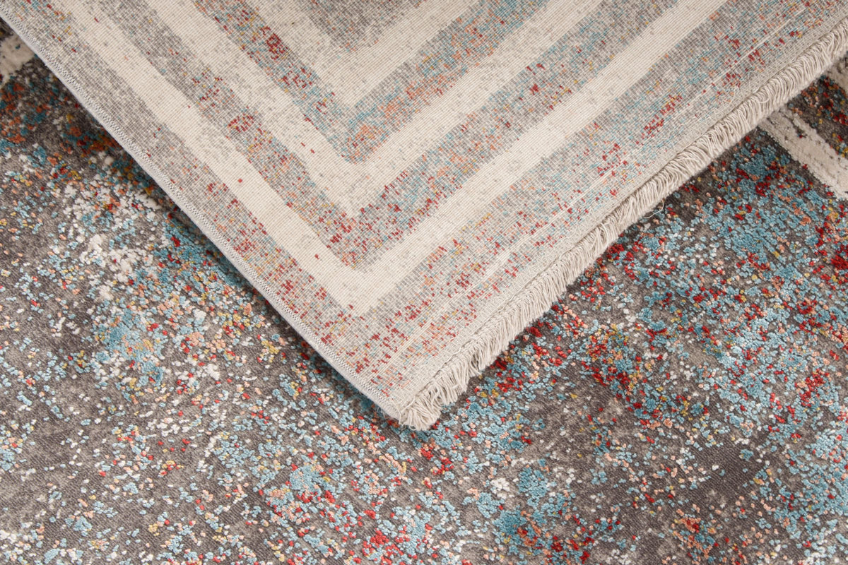 3x7 Blue and Red Turkish Antep Runner