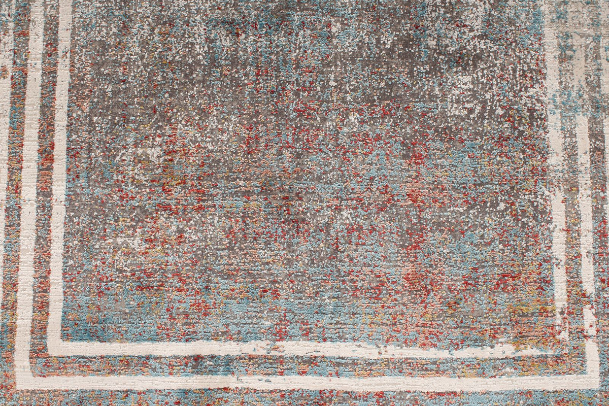 3x7 Blue and Red Turkish Antep Runner