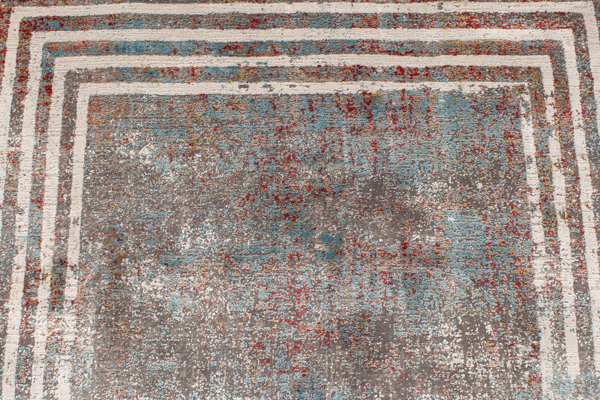 3x7 Blue and Red Turkish Antep Runner