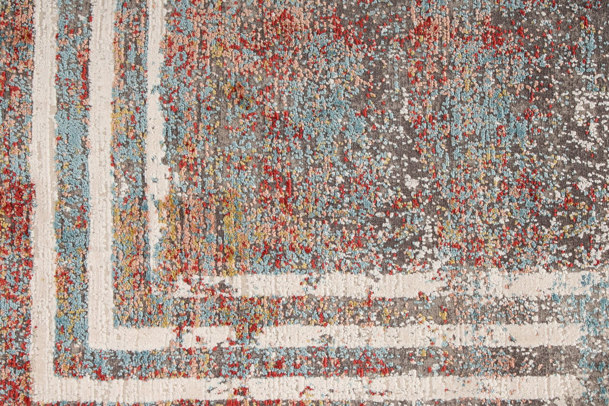 3x7 Blue and Red Turkish Antep Runner
