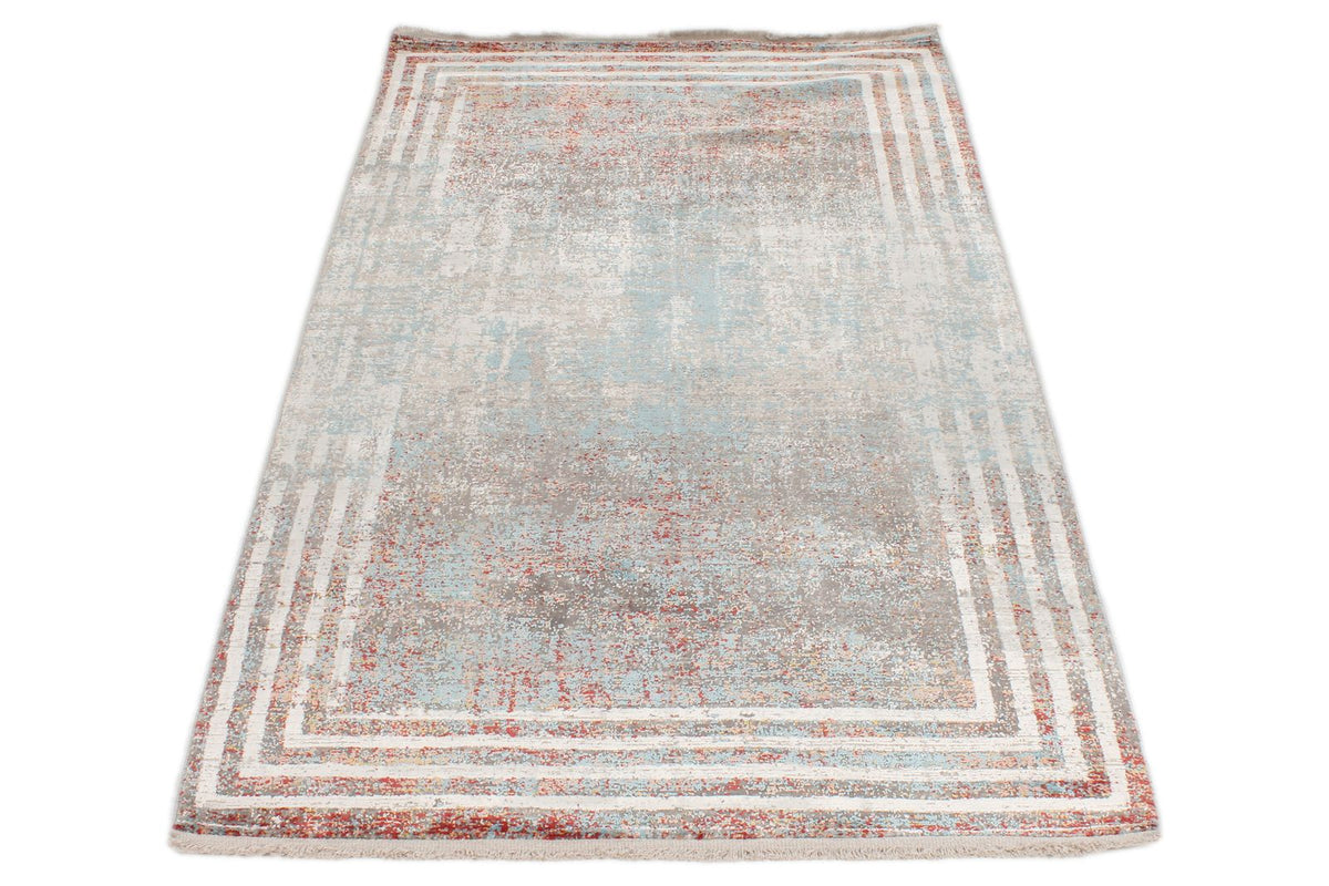 3x7 Blue and Red Turkish Antep Runner