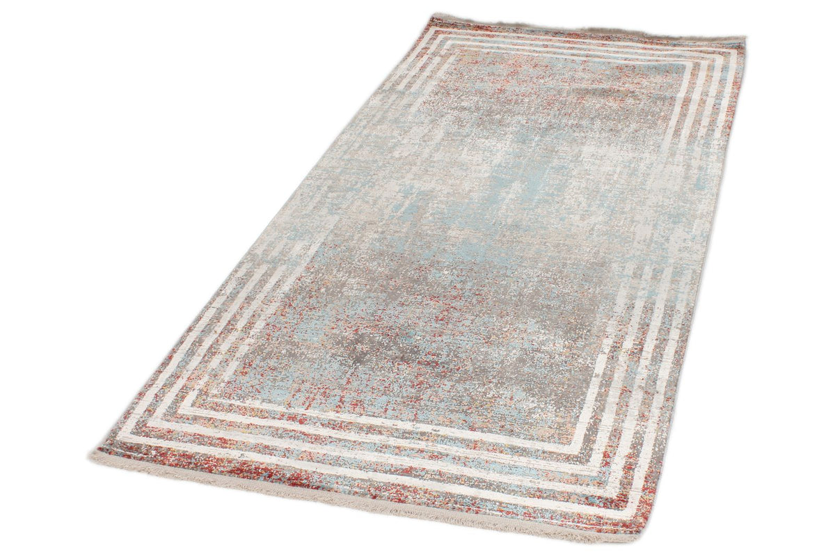 3x7 Blue and Red Turkish Antep Runner