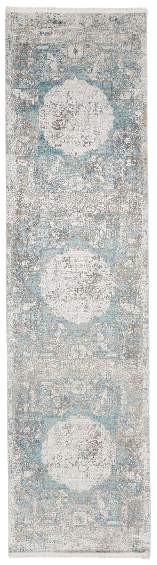 3x10 Blue and White Turkish Antep Runner