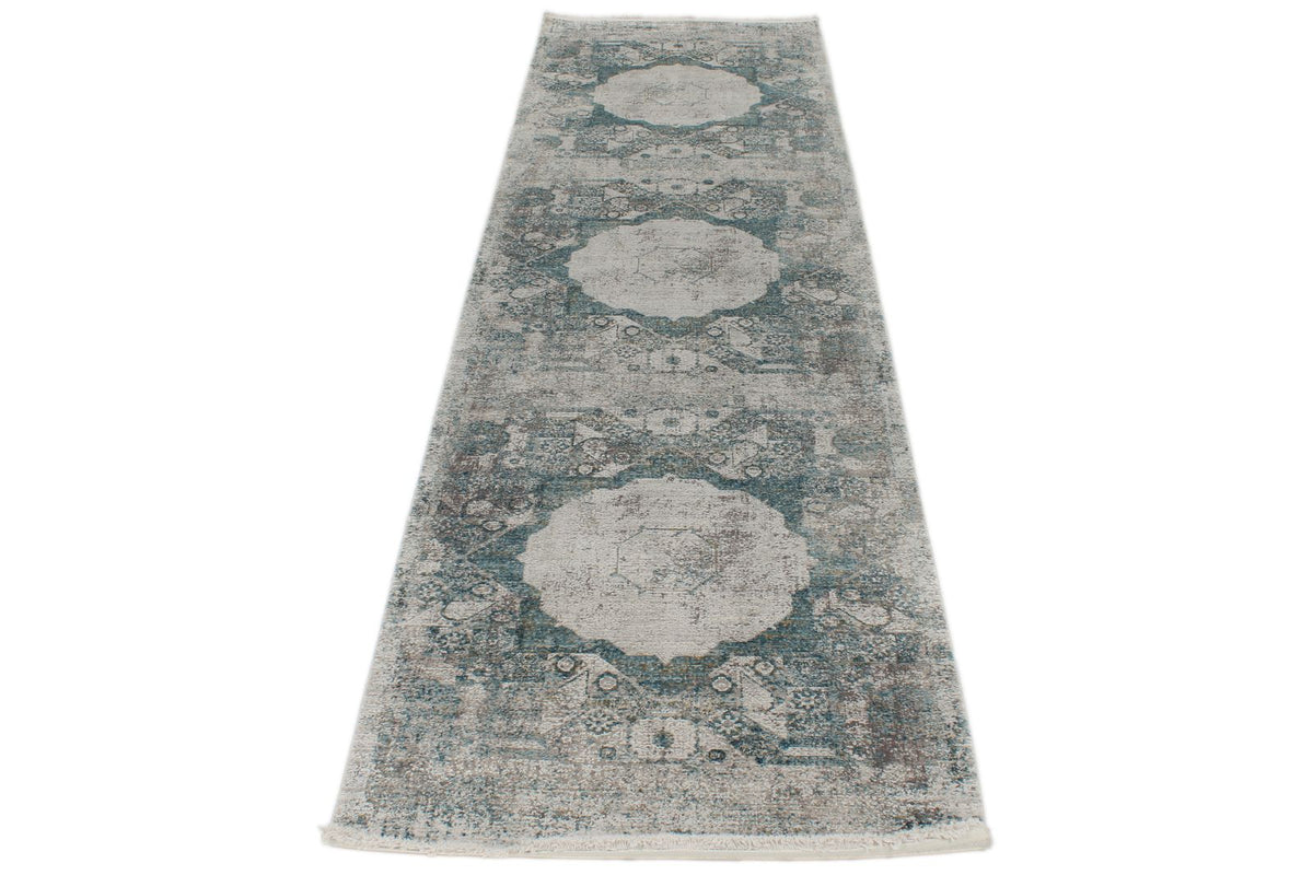 3x10 Blue and White Turkish Antep Runner