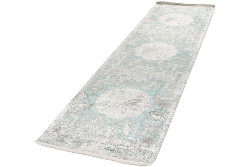 3x10 Blue and White Turkish Antep Runner