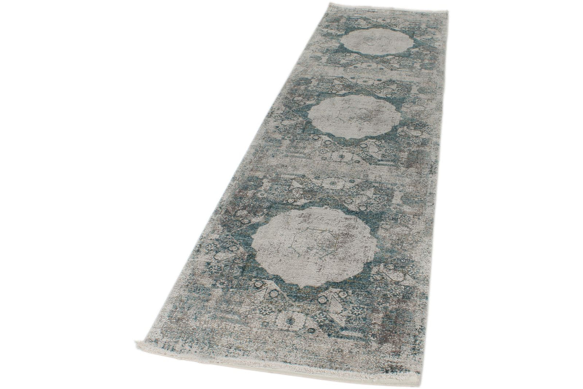 3x10 Blue and White Turkish Antep Runner