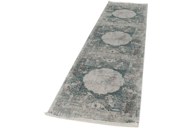 3x10 Blue and White Turkish Antep Runner