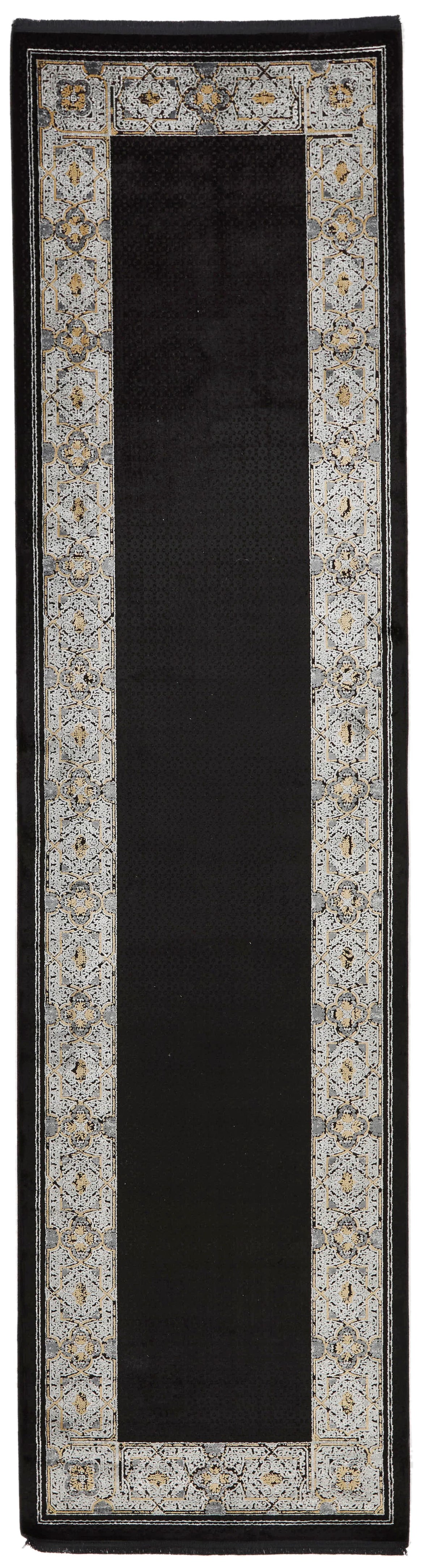 3x10 Black and White Turkish Antep Runner