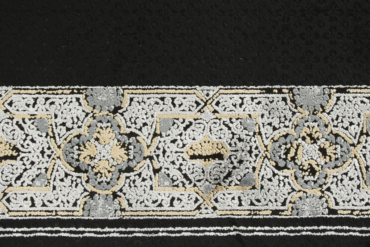 3x10 Black and White Turkish Antep Runner