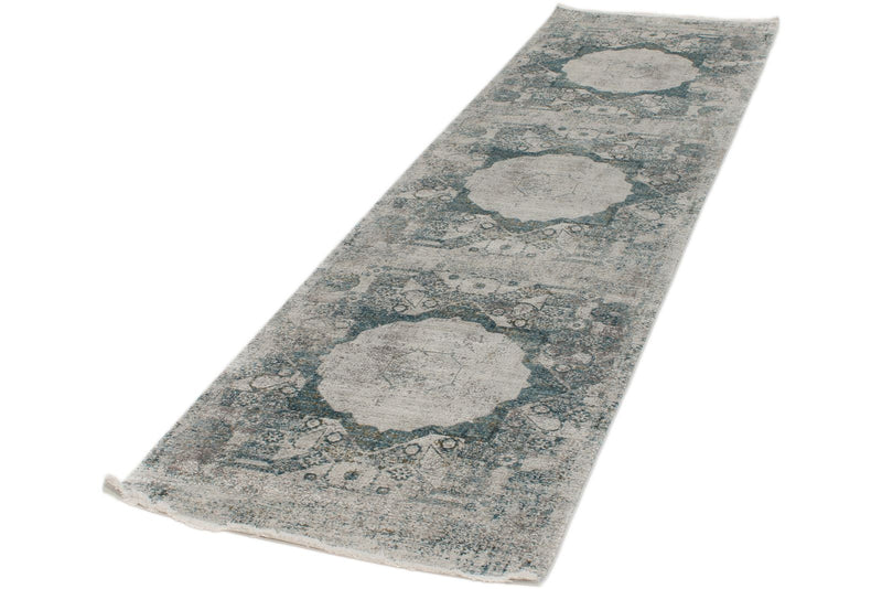 3x10 Blue and White Turkish Antep Runner