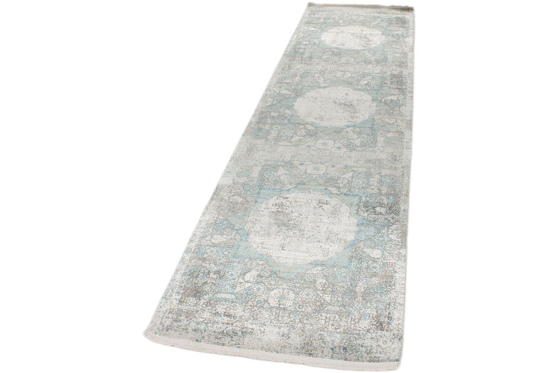 3x10 Blue and White Turkish Antep Runner
