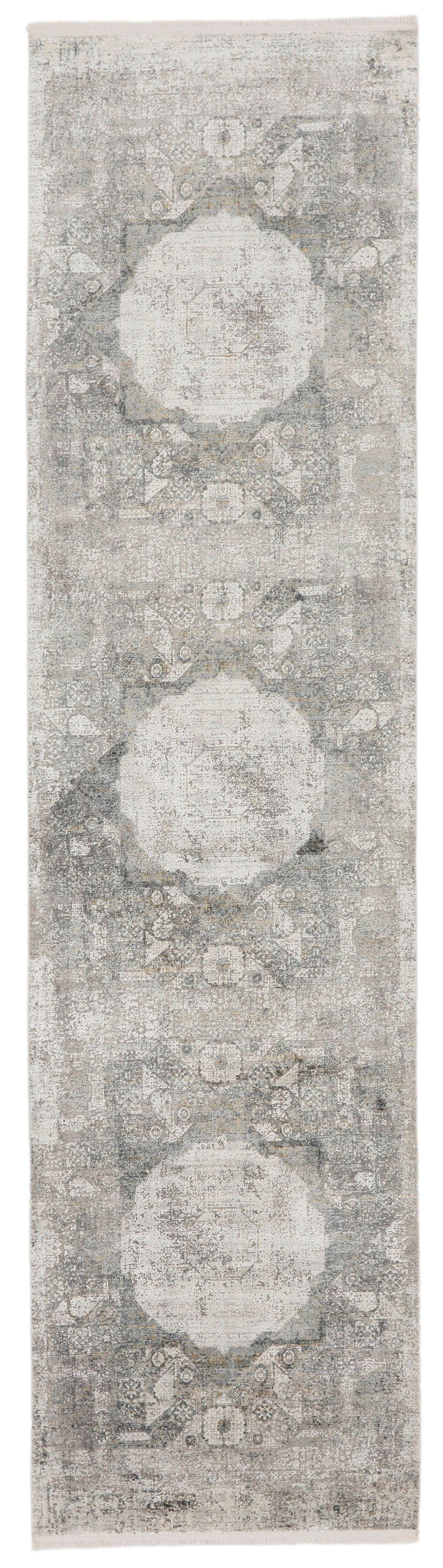 3x10 White and SilverTurkish Antep Rug