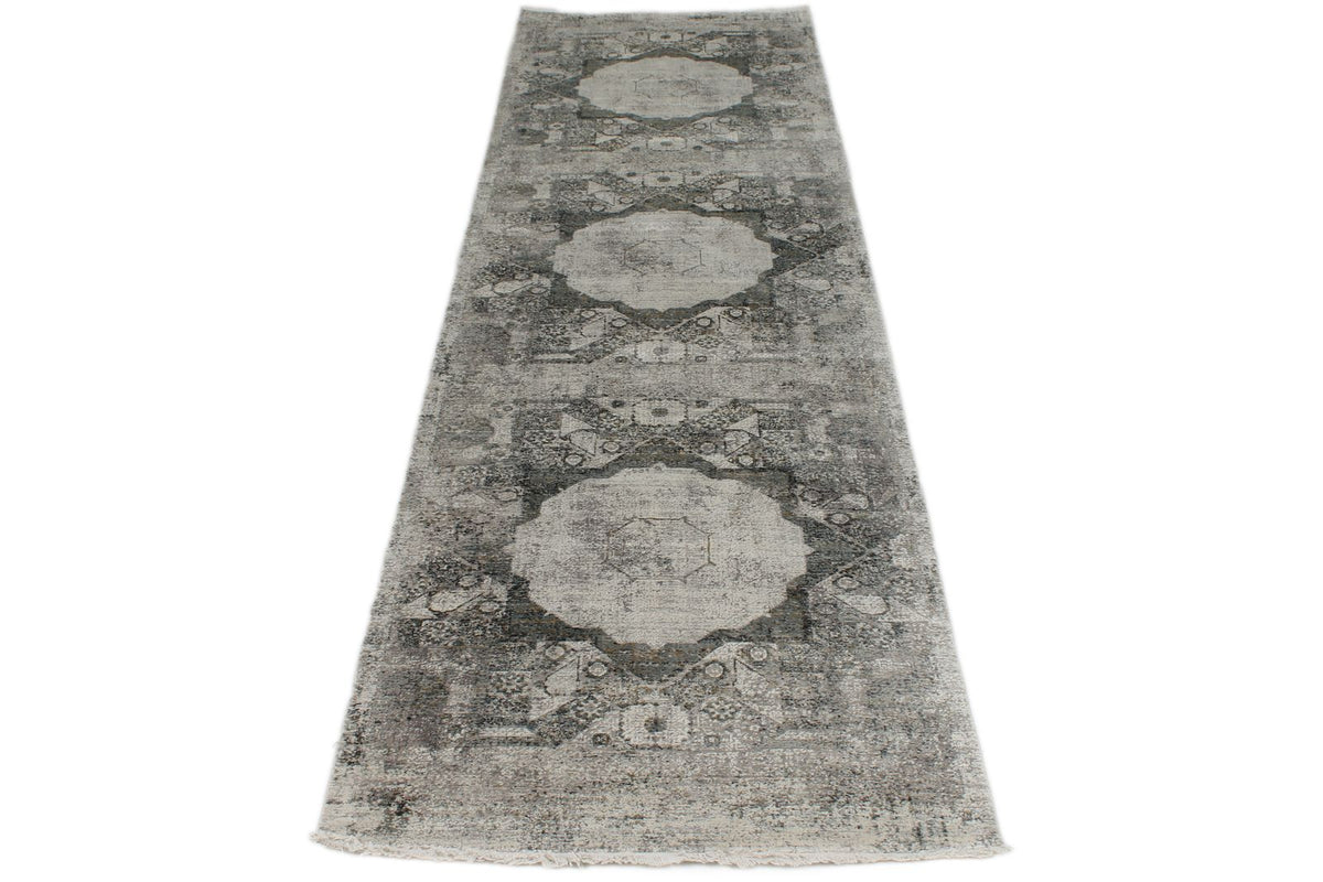 3x10 White and SilverTurkish Antep Rug