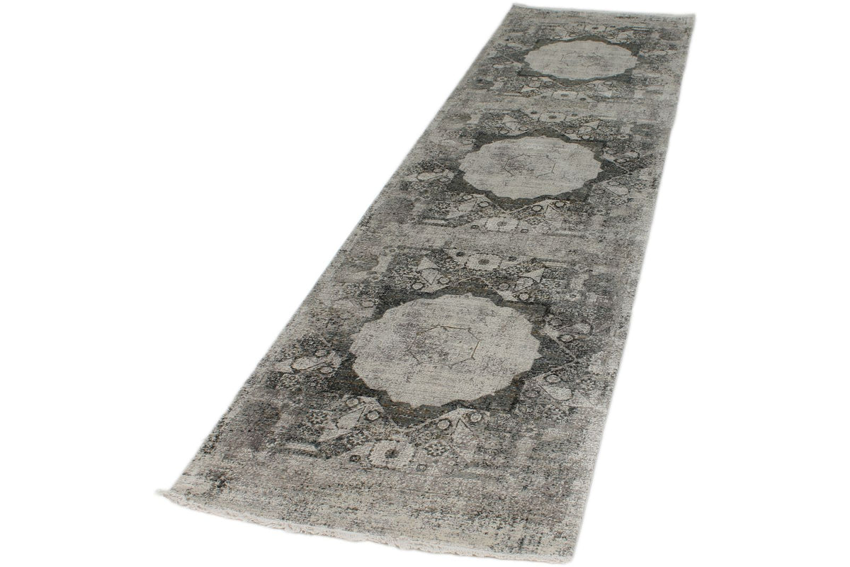 3x10 White and SilverTurkish Antep Rug