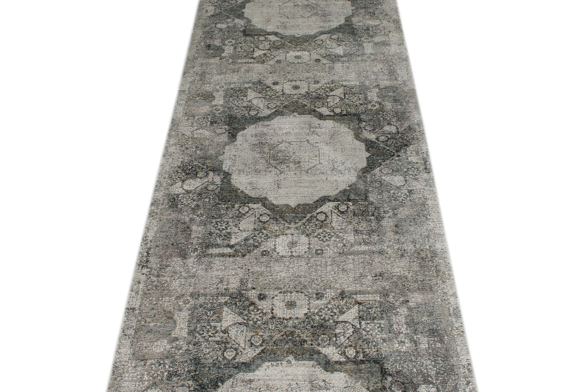 3x10 White and SilverTurkish Antep Rug