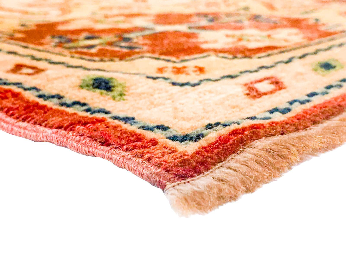 6x9 Red and Ivory Kazak Tribal Rug