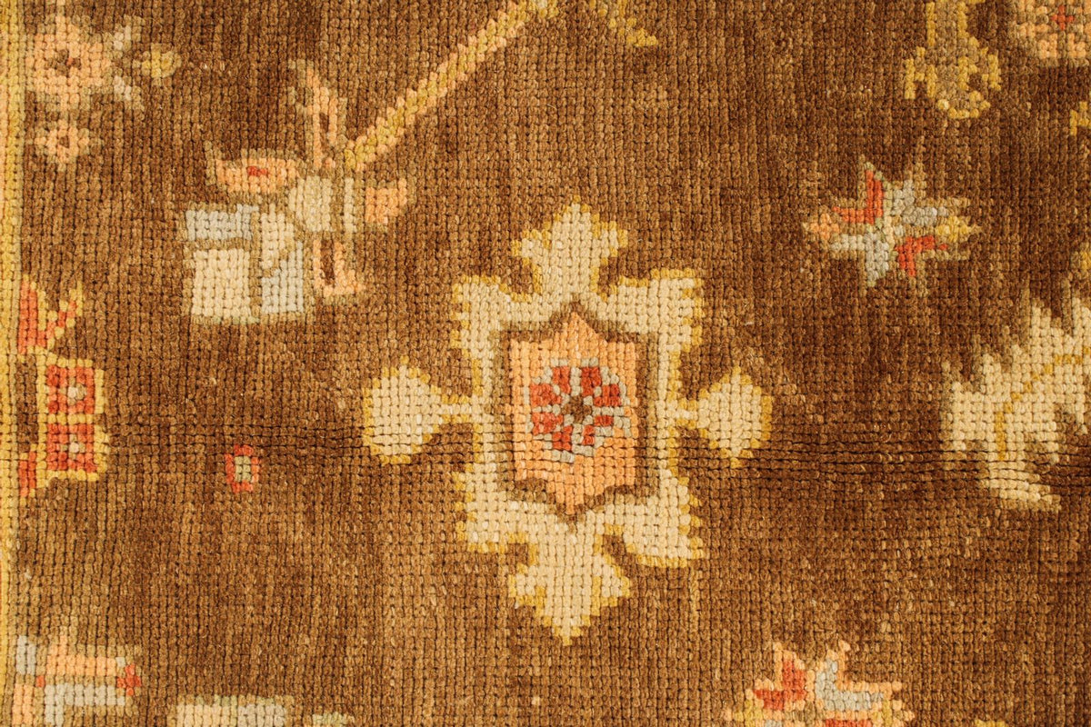 5x6 Brown and Beige Turkish Oushak Rug