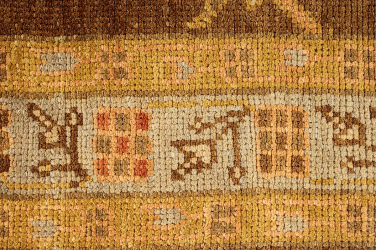 5x6 Brown and Beige Turkish Oushak Rug