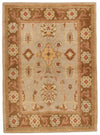 5x6 Blue and Brown Turkish Oushak Rug