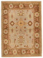 5x6 Blue and Brown Turkish Oushak Rug