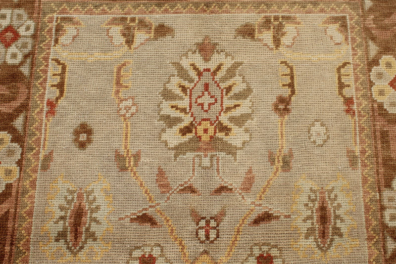 5x6 Blue and Brown Turkish Oushak Rug