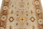 5x6 Blue and Brown Turkish Oushak Rug