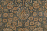 7x11 Blue and Ivory Turkish Oushak Rug