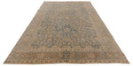 7x11 Blue and Ivory Turkish Oushak Rug