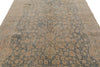 7x11 Blue and Ivory Turkish Oushak Rug