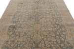 7x11 Blue and Ivory Turkish Oushak Rug