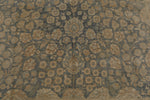 7x11 Blue and Ivory Turkish Oushak Rug