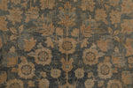7x11 Blue and Ivory Turkish Oushak Rug