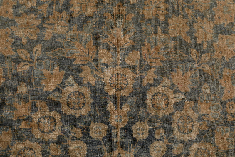 7x11 Blue and Ivory Turkish Oushak Rug