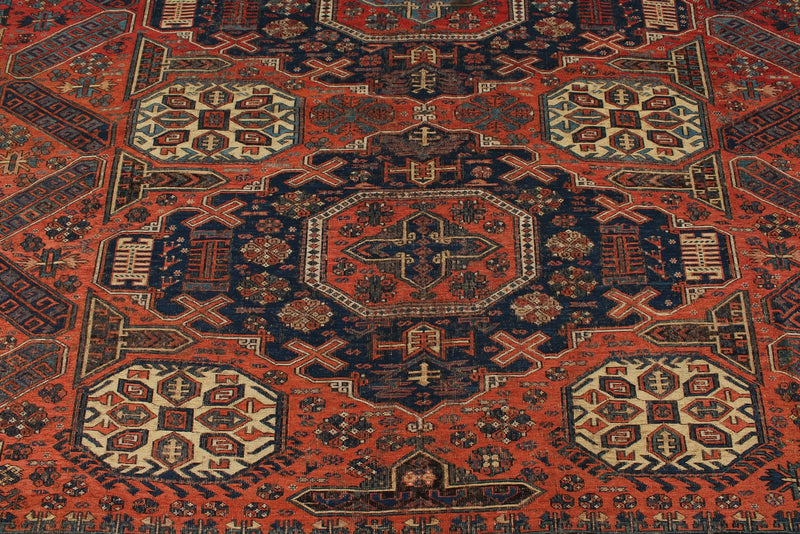 9x11 Multicolor Turkish Tribal Rug