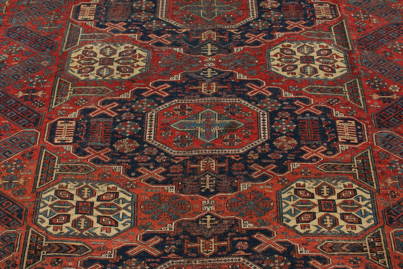 9x11 Multicolor Turkish Tribal Rug