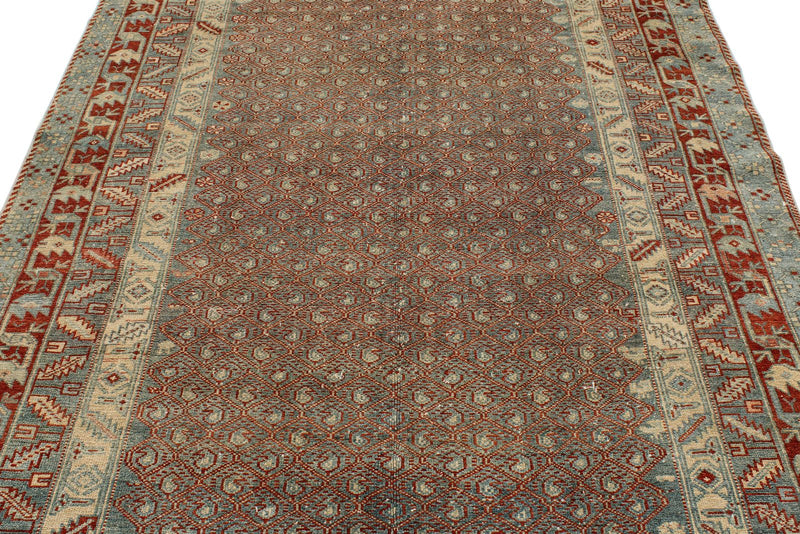 6x11 Red and Blue Persian Tribal Rug