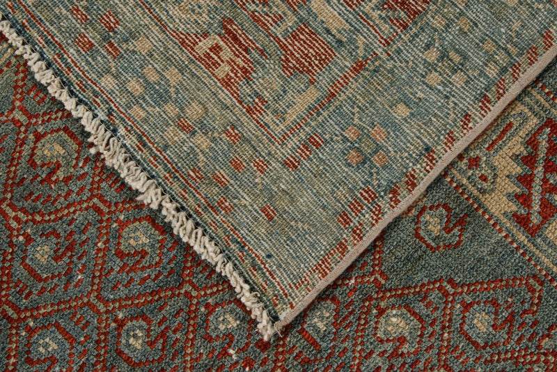 6x11 Red and Blue Persian Tribal Rug