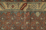 6x11 Red and Blue Persian Tribal Rug