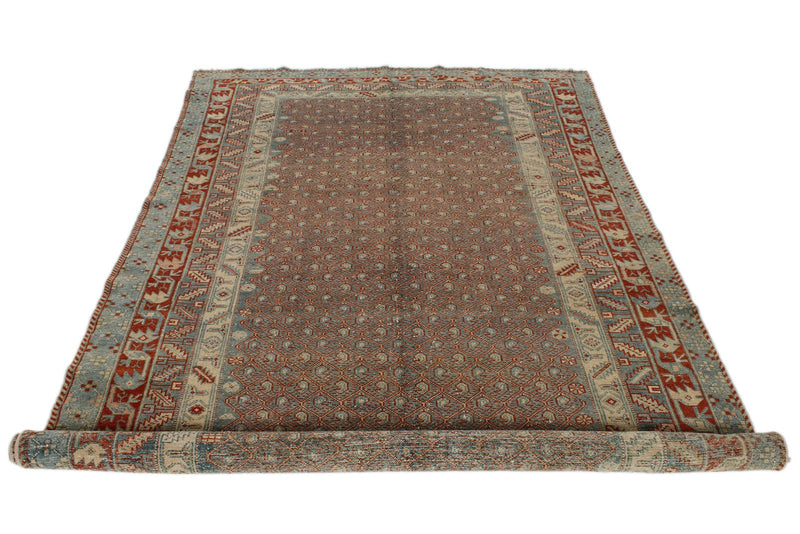 6x11 Red and Blue Persian Tribal Rug