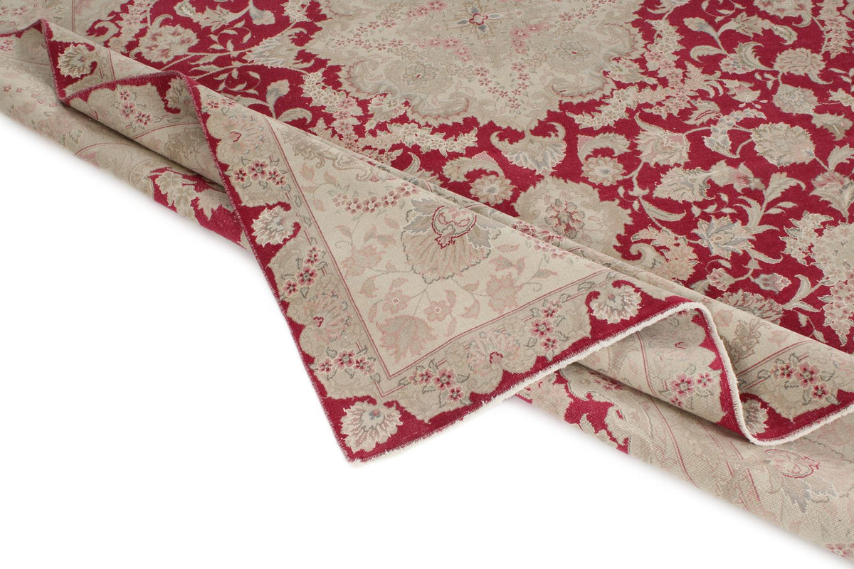 8x10 Burgundy and Ivory Turkish Traditional Rug
