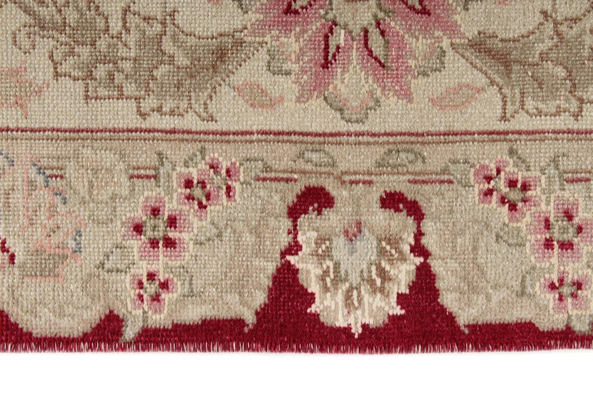 8x10 Burgundy and Ivory Turkish Traditional Rug