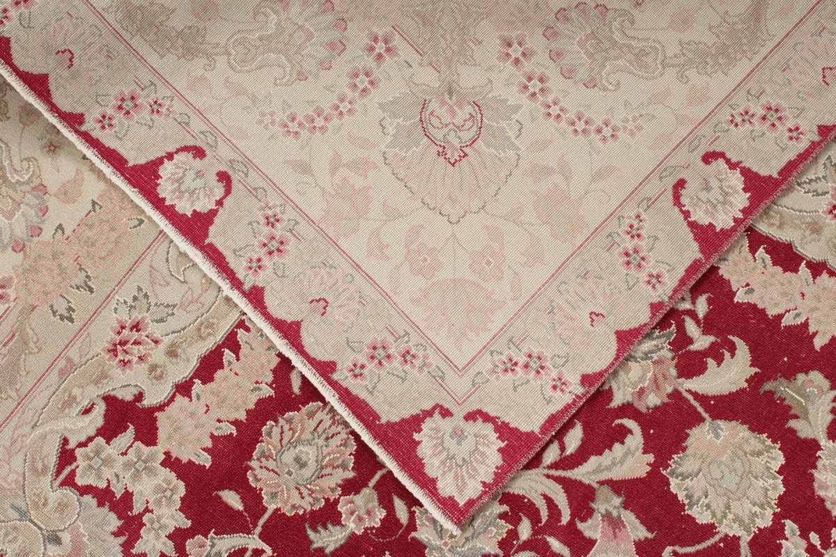 8x10 Burgundy and Ivory Turkish Traditional Rug
