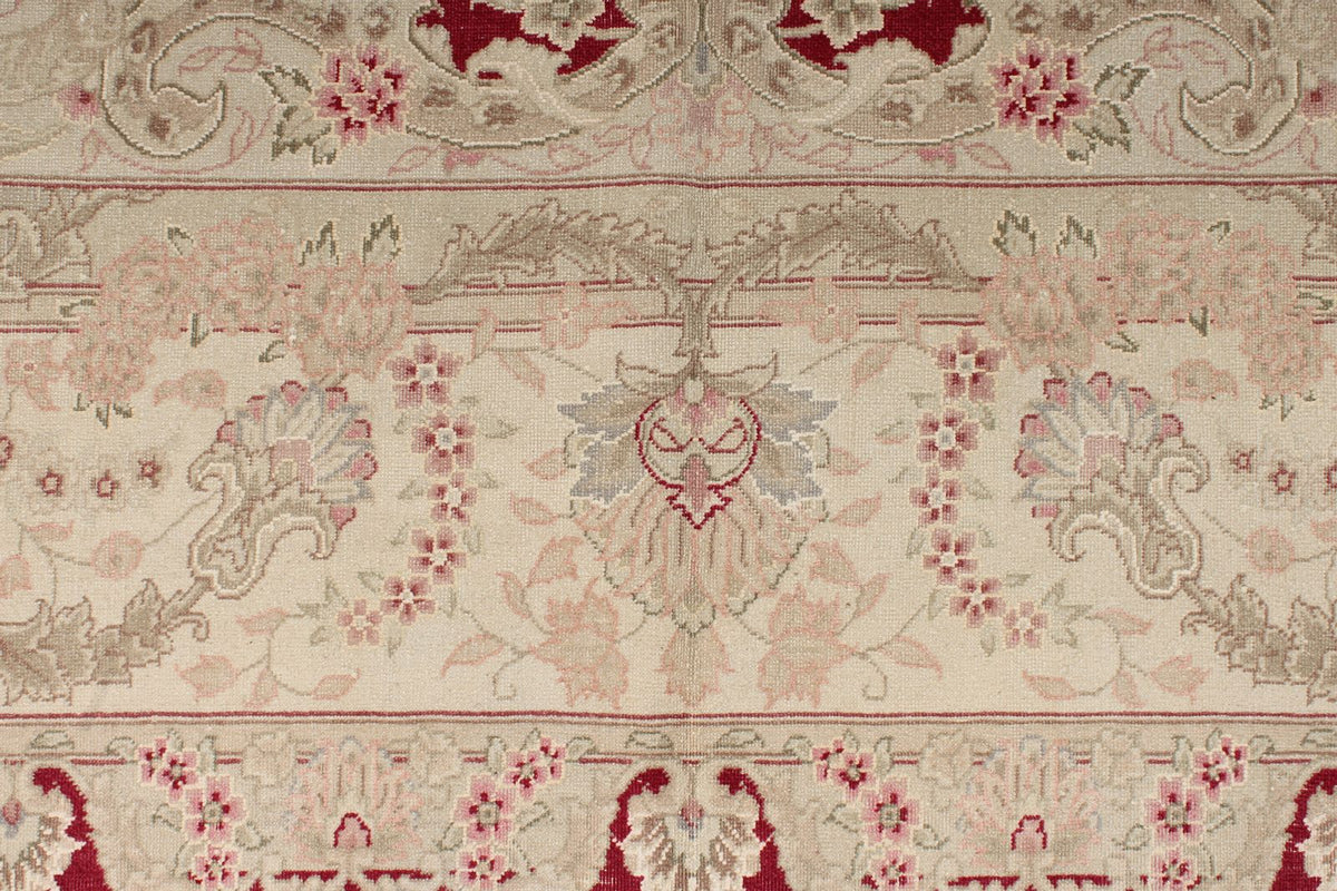 8x10 Burgundy and Ivory Turkish Traditional Rug