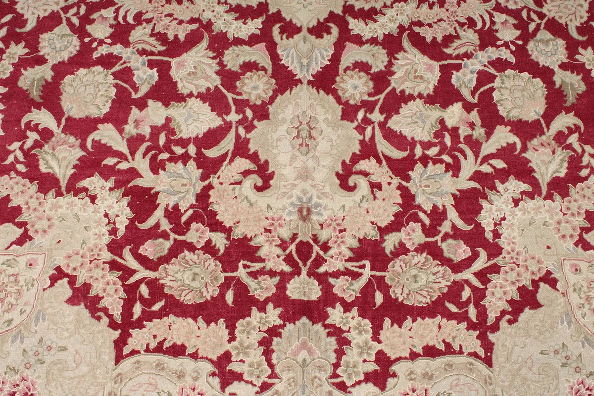 8x10 Burgundy and Ivory Turkish Traditional Rug