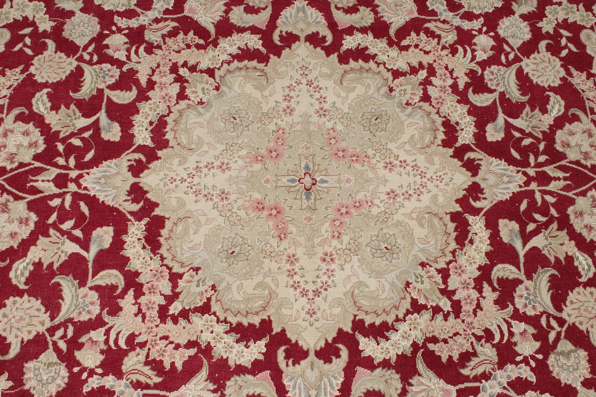 8x10 Burgundy and Ivory Turkish Traditional Rug