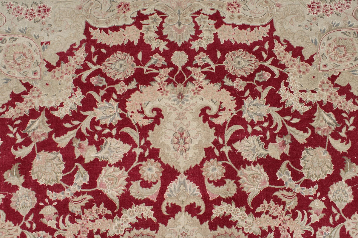 8x10 Burgundy and Ivory Turkish Traditional Rug